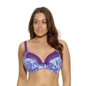 Elomi Purple & Blue Animal Print Lace Underwire Bra
